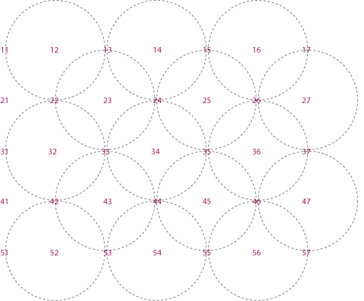 intersecting circles forming spindles and concave squares