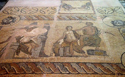 Mosaic floor in the museum of Chania